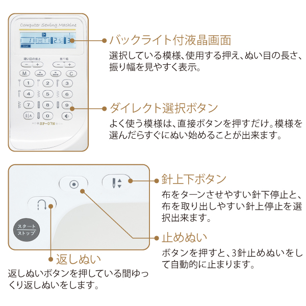 シンガーコンピュータミシンSP-07N | 商品情報 | 手芸用品のパンドラハウス